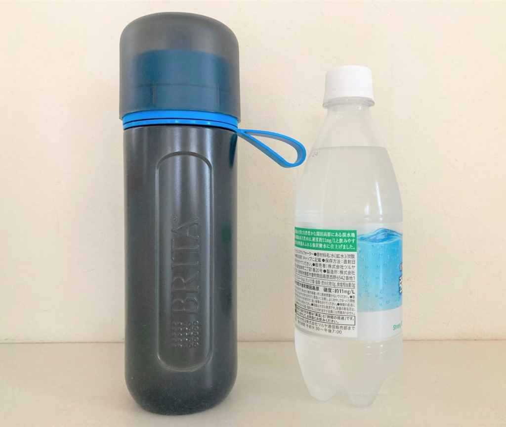 ブリタ ボトル型浄水器  アクティブとペットボトルの比較